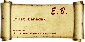 Ernst Benedek névjegykártya